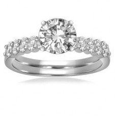 Diamond Shoulder Set Ring With Matching Band