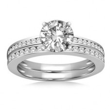 Diamond Shoulder Set Ring With Matching Band