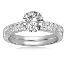 Diamond Shoulder Set Ring With Matching Band