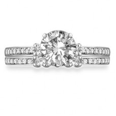 Diamond Shoulder Set Ring With Matching Band