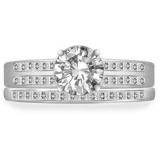 Diamond Shoulder Set Ring With Matching Band