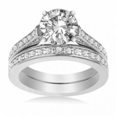 Diamond Shoulder Set Ring With Matching Band