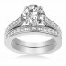 Diamond Shoulder Set Ring With Matching Band
