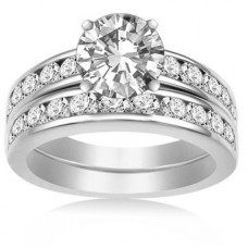 Diamond Shoulder Set Ring With Matching Band