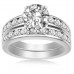 Diamond Shoulder Set Ring With Matching Band