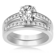 Diamond Shoulder Set Ring With Matching Band