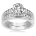 Diamond Shoulder Set Ring With Matching Band
