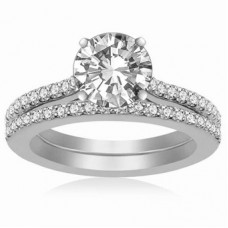 Diamond Shoulder Set Ring With Matching Band