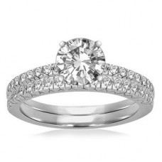 Diamond Shoulder Set Ring With Matching Band