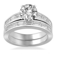 Diamond Shoulder Set Ring With Matching Band