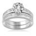 Diamond Shoulder Set Ring With Matching Band