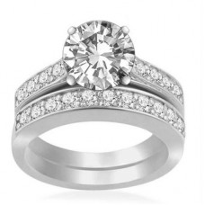 Diamond Shoulder Set Ring With Matching Band