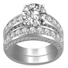 Diamond Shoulder Set Ring With Matching Band
