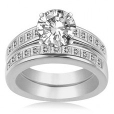 Diamond Shoulder Set Ring With Matching Band