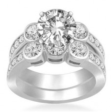 Diamond Shoulder Set Ring With Matching Band