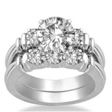 Diamond Shoulder Set Ring With Matching Band