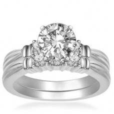 Diamond Shoulder Set Ring With Matching Band