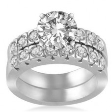 Diamond Shoulder Set Ring With Matching Band