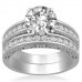 Diamond Shoulder Set Ring With Matching Band