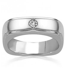 6mm Mens Round Diamond Set Ring