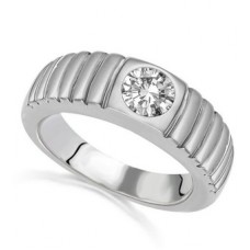 7mm Mens Round Diamond Set Ring