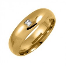 6mm Court Shape Princess Diamond Wedding Band