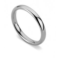 2.5mm, H1/2, Court Shape Wedding Band