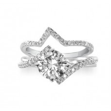 Diamond Shoulder Set Ring With Matching Band