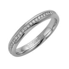 3mm Round Diamond Pave Set Eternity Wedding Ring