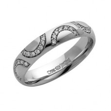 4mm Semi Circular Round Diamond Wedding Ring