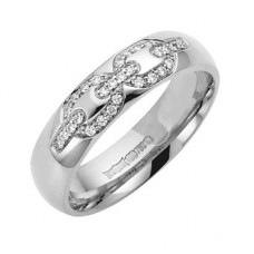 5mm Patterned Round Diamond Wedding Ring