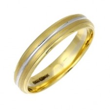 4mm Court Shape Matt Centre Wedding Ring