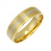 6mm Two Tone Court Shape Wedding Ring With A Matt Centre Finish