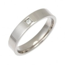 4mm Flat Court Princess Diamond Wedding Band
