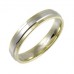 4mm Flat Court Shape Embossed Centre Wedding Ring