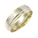 6mm Two Tone Court Shape Wedding Ring With An Embossed Centre