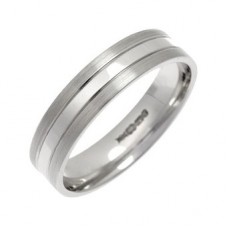 5mm Flat Court Satin Finish Wedding Ring