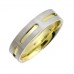 6mm Two Tone Flat Court Shape Wedding Ring