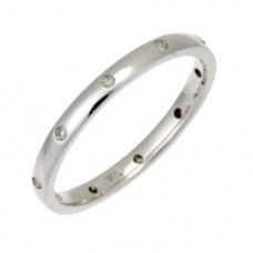 2mm Round Diamond Set Wedding Band