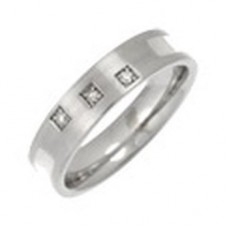5mm Flat Court Princess Diamond Set Ring