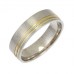 6mm Flat Court Two Tone Wedding Ring With Matt Finish