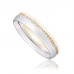 4mm Court Shape Two Tone Diamond Wedding Ring