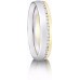4mm Court Shape Two Tone Diamond Wedding Ring