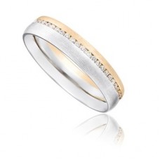 Brushed Finish 4mm Round Diamond Wedding Ring