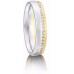 4mm Court Shape Two Tone Diamond Wedding Ring