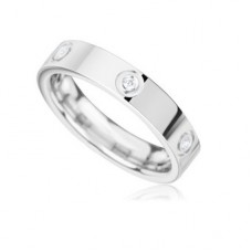 4mm Round Diamond Wedding Ring
