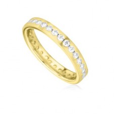 Full Set 3mm Round Diamond Wedding Ring