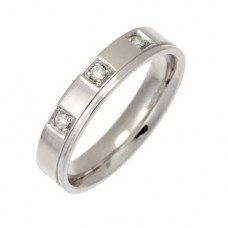 4mm Round Diamond Wedding Band