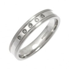 5mm Round Diamond Set Wedding Band