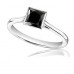 0.75ct Princess Black Diamond Ring